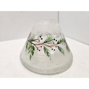 Yankee Candle Crackle Glass Frosted Pine Jar Shade Topper Winter Pine Cones